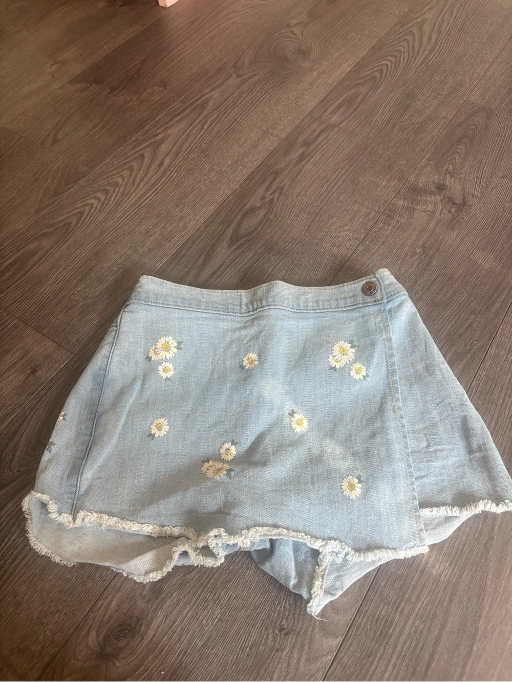 abercrombie kids Light Blue Denim Skort with Contrast Stitching